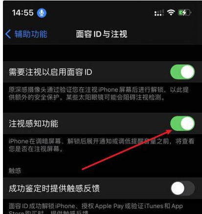 巴音郭楞苹果14维修网点分享iPhone14注视感知功能有什么用 